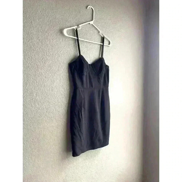 Rue 21 Y2K Black Spaghetti Strap Bodycon Mini Dress Size Large - Picture 2 of 7